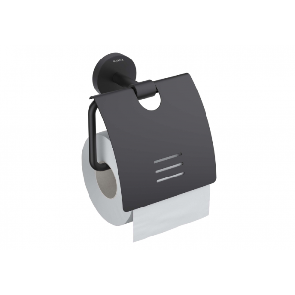 Бумагодержатель с крышкой AQUATEK Бетта AQ4609MB матовый черный