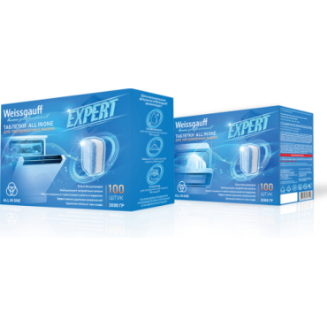 Таблетки для посудомоечной машины Weissgauff All-in-One Expert Double Pack 200 шт 442563