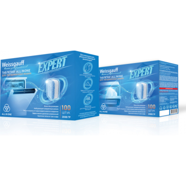 Таблетки для посудомоечной машины Weissgauff All-in-One Expert Double Pack 200 шт 442563