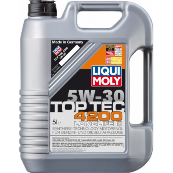 Масло моторное LIQUI MOLY Top Tec 4200 5w30 7661/3707 спец. для VW Audi Group 5л.